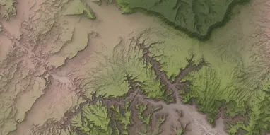 A hillshade-enhanced aerial image of the San Rafael Swell.